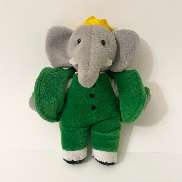 Vintage 1988 Gund Babar Elephant Green Suit Plush Stuffed Animal Toy - Picture 1 of 16